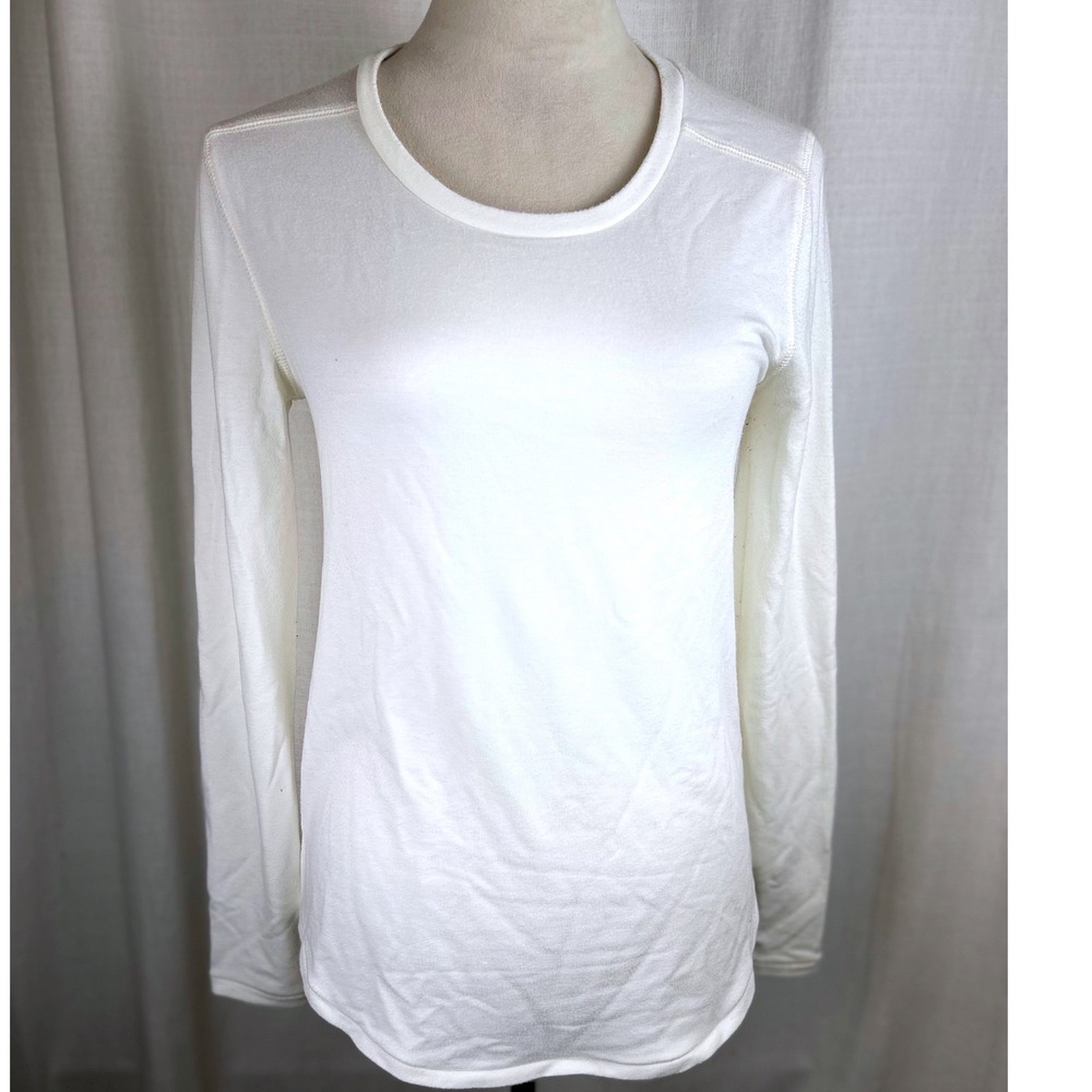 J.Crew Long Sleeve Crewneck Ivory Modal Blend Top Women's Size Small